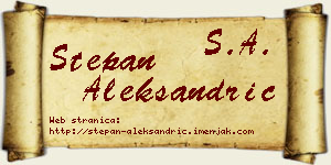 Stepan Aleksandrić vizit kartica